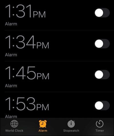 Alarmas de iPhone